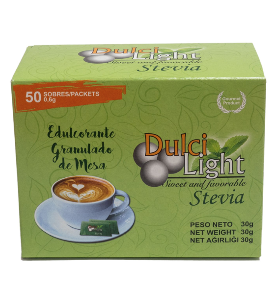 DulciLight - Stevia Edulcorant Granulat Natural - Caixa 50uts